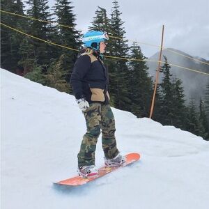 Burton Camouflage Snowboard Pants and navy Jacket
